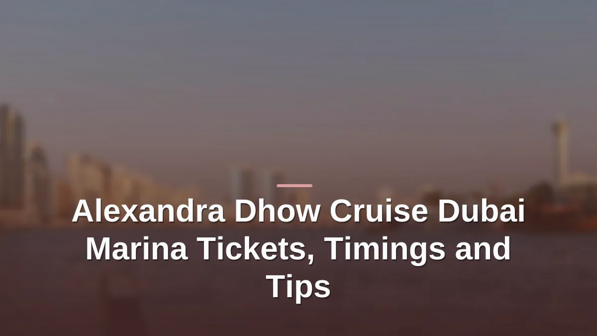 alexandra dhow cruise dubai marina